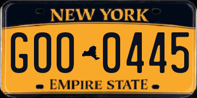 NY license plate GOO0445