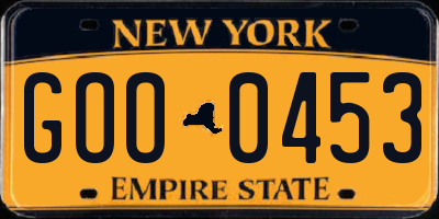 NY license plate GOO0453