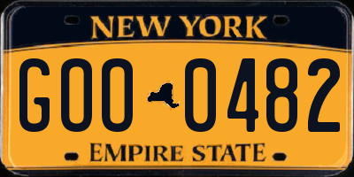 NY license plate GOO0482