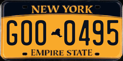 NY license plate GOO0495