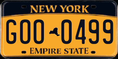 NY license plate GOO0499