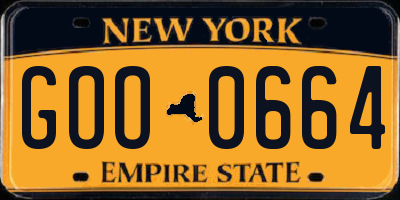 NY license plate GOO0664