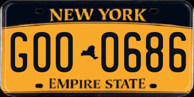 NY license plate GOO0686