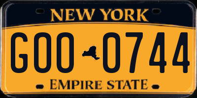NY license plate GOO0744