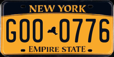 NY license plate GOO0776