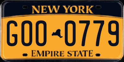 NY license plate GOO0779