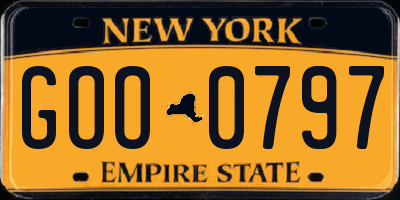 NY license plate GOO0797