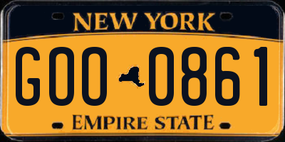 NY license plate GOO0861