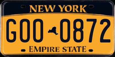 NY license plate GOO0872