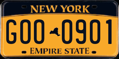 NY license plate GOO0901