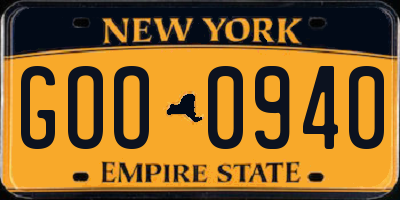 NY license plate GOO0940