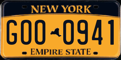 NY license plate GOO0941