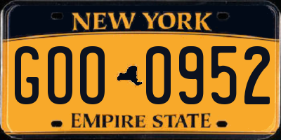 NY license plate GOO0952