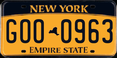 NY license plate GOO0963