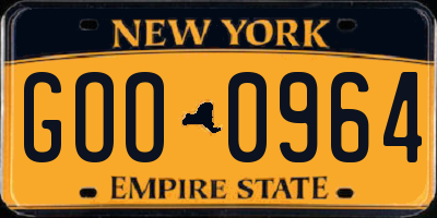 NY license plate GOO0964