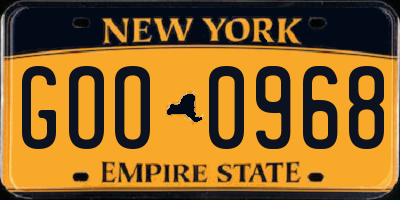 NY license plate GOO0968