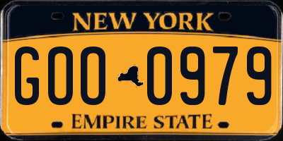 NY license plate GOO0979