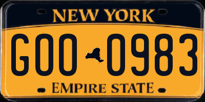 NY license plate GOO0983