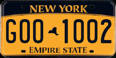NY license plate GOO1002