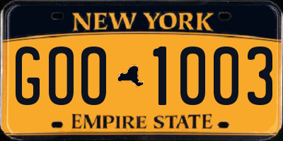 NY license plate GOO1003