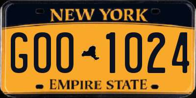 NY license plate GOO1024