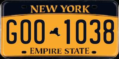 NY license plate GOO1038