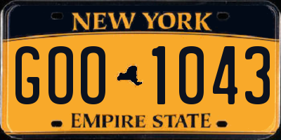 NY license plate GOO1043