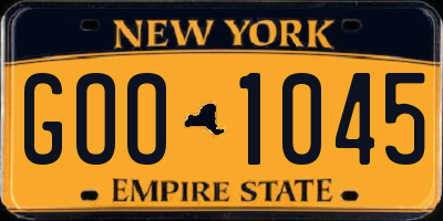 NY license plate GOO1045