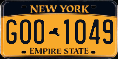 NY license plate GOO1049