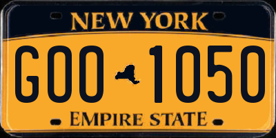 NY license plate GOO1050