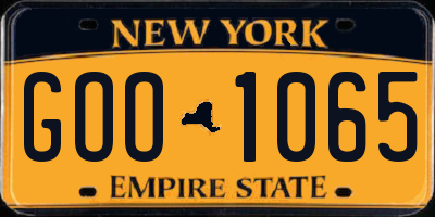 NY license plate GOO1065
