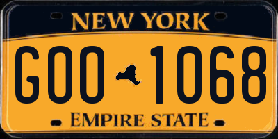 NY license plate GOO1068