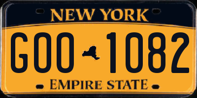 NY license plate GOO1082