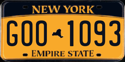 NY license plate GOO1093