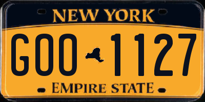 NY license plate GOO1127