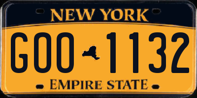 NY license plate GOO1132