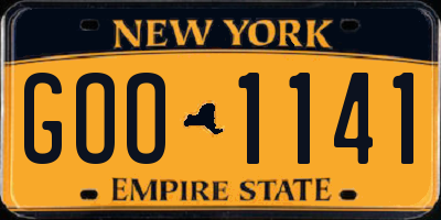 NY license plate GOO1141