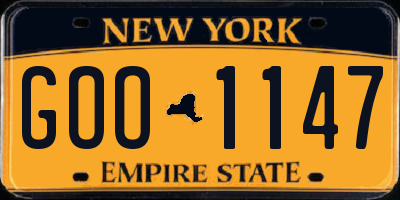 NY license plate GOO1147