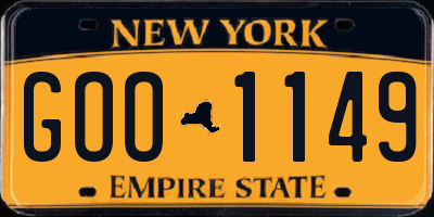 NY license plate GOO1149