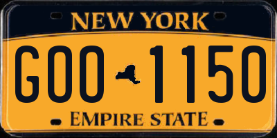 NY license plate GOO1150
