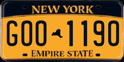 NY license plate GOO1190