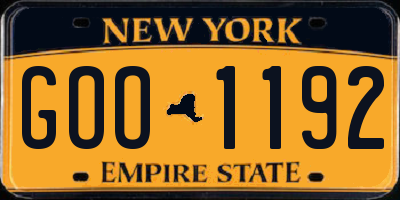 NY license plate GOO1192