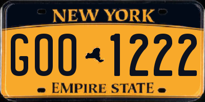 NY license plate GOO1222