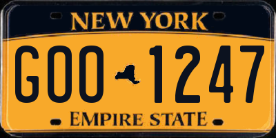 NY license plate GOO1247