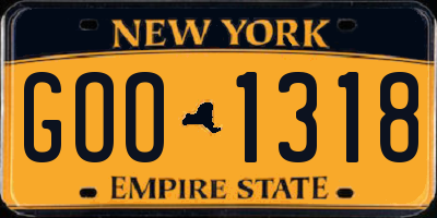 NY license plate GOO1318