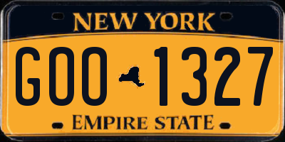 NY license plate GOO1327