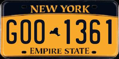 NY license plate GOO1361