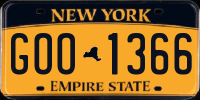 NY license plate GOO1366