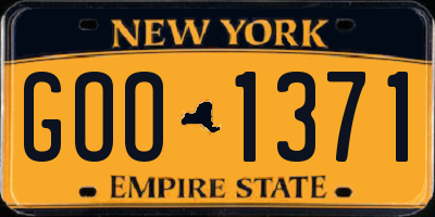 NY license plate GOO1371