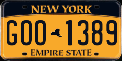 NY license plate GOO1389